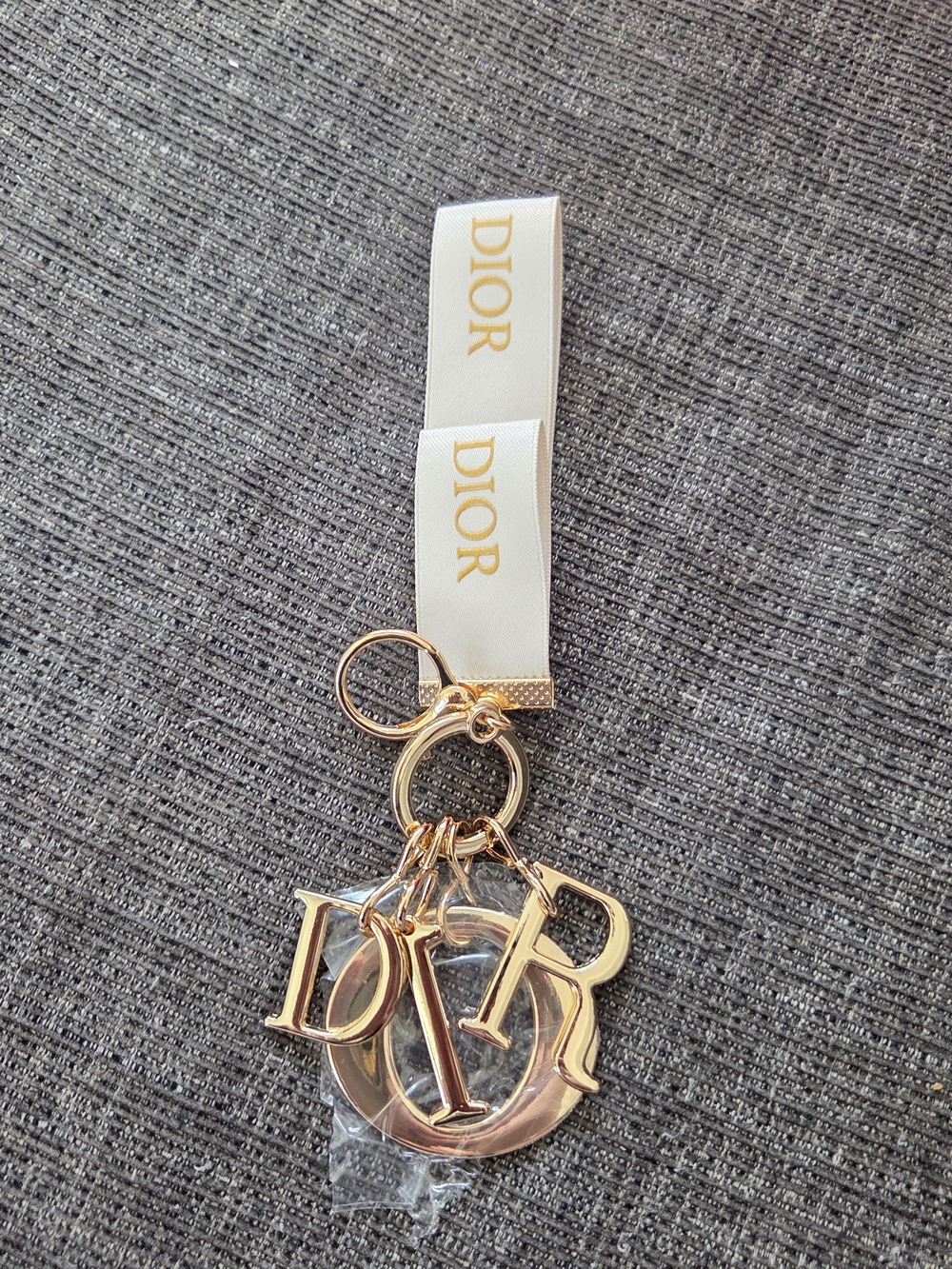 Dior Logo White Ribbon Keyring